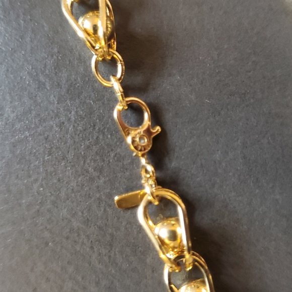 Vintage MONET signed Caged Bead Gold Tone Chain Bracelet - Picture 3 of 7